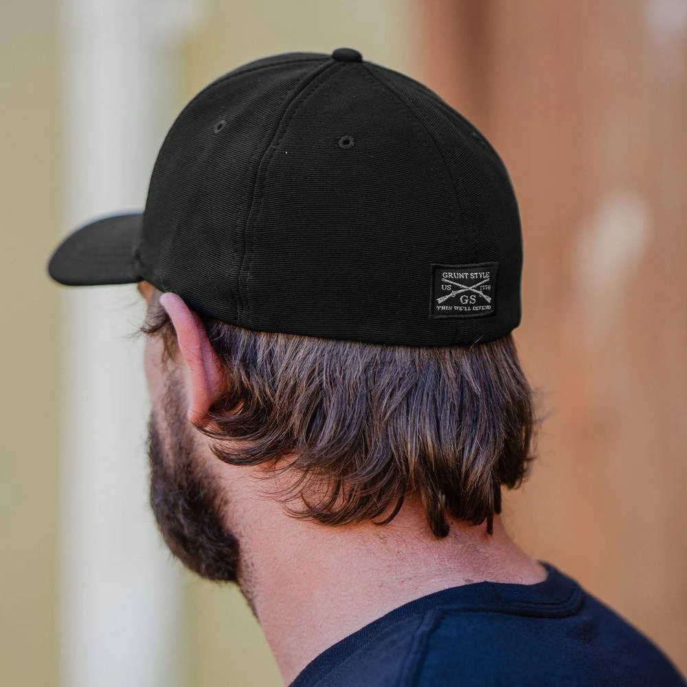 Accessories Stacked Logo Stretch Fit Hat - Blackout - Image 4