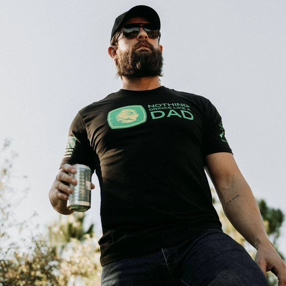 Drink Like Dad T-Shirt - Black - Image 2