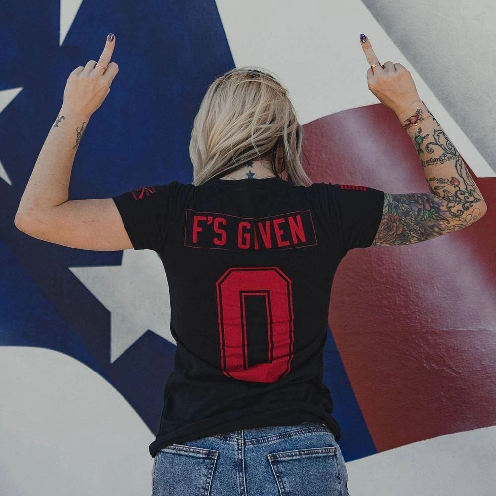 Women's Zero F's Given V-Neck - Black - Image 3