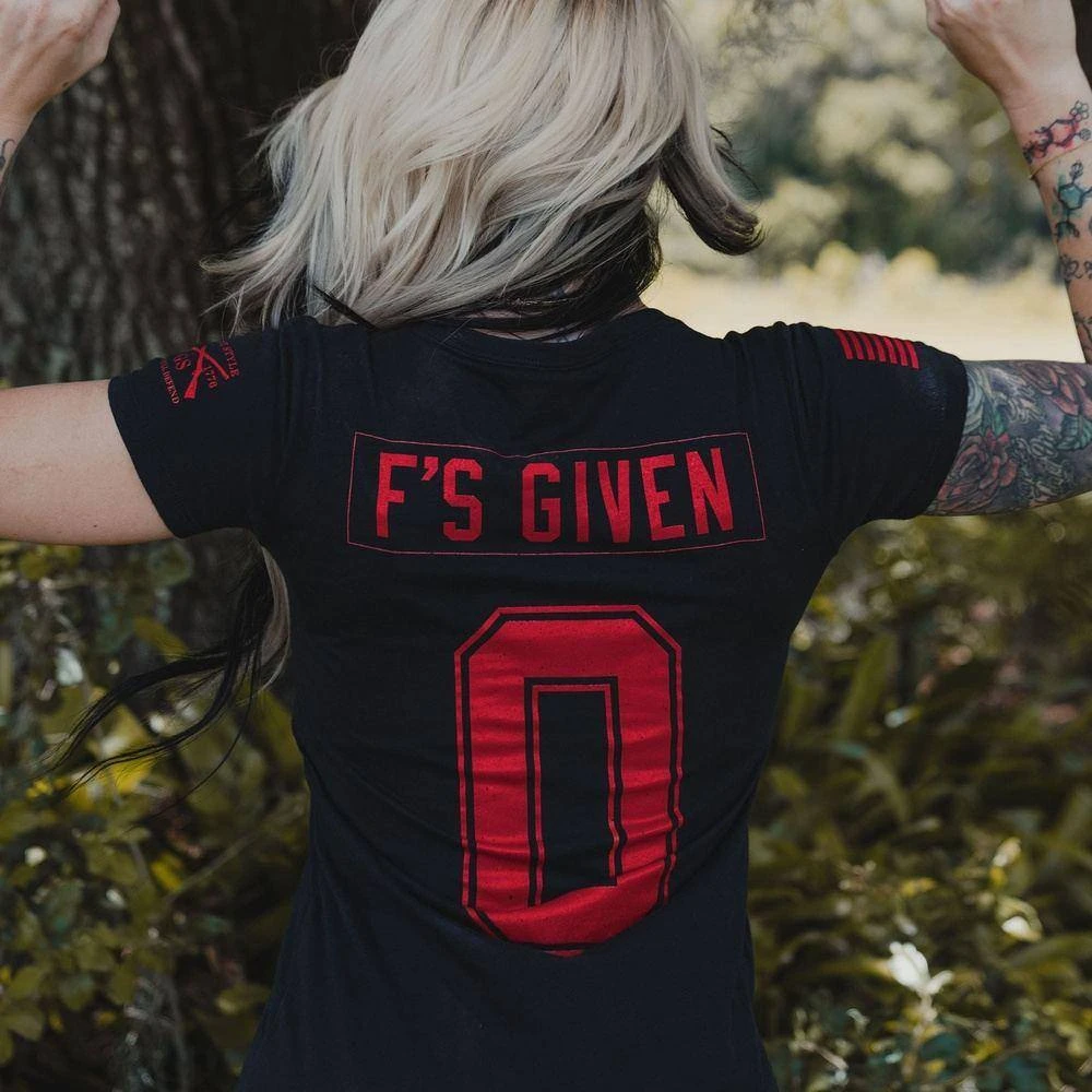 Women's Zero F's Given V-Neck - Black - Image 5