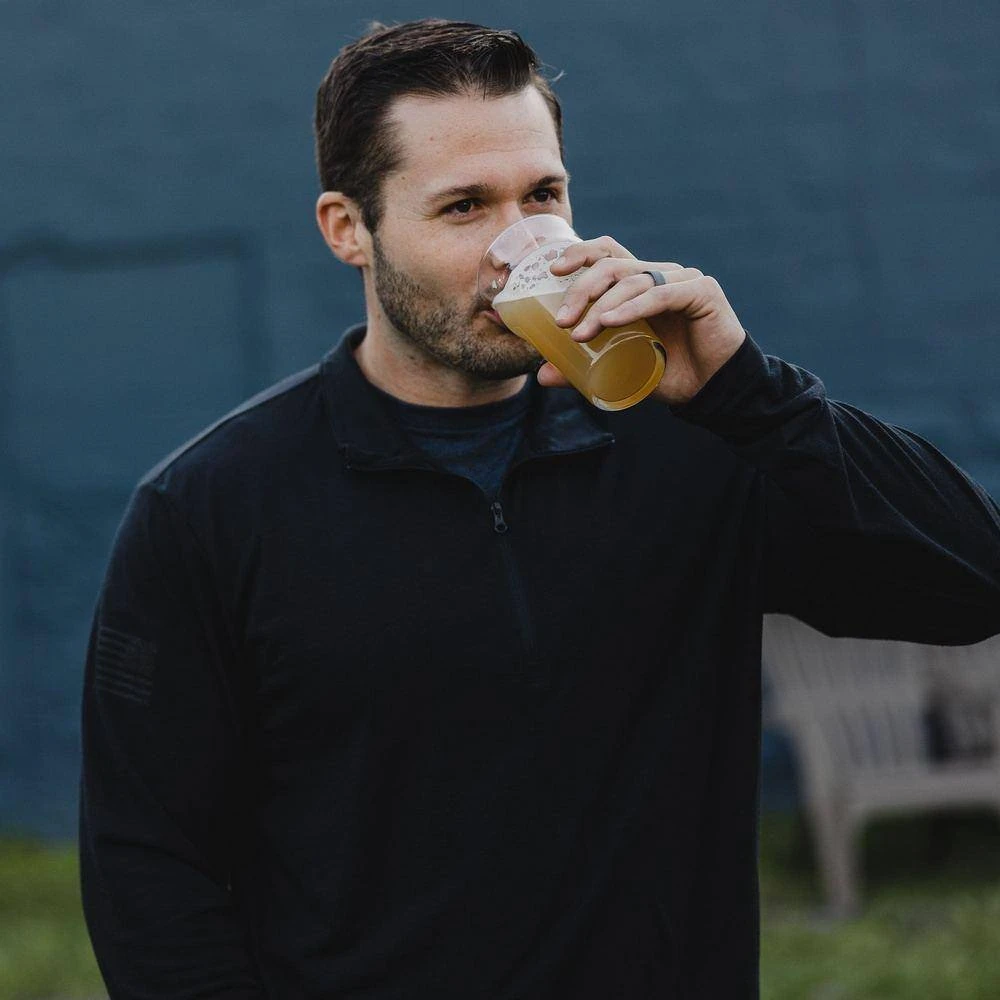 Men's This We'll Defend Triblend 1/4 Zip Pullover - Black - Image 12