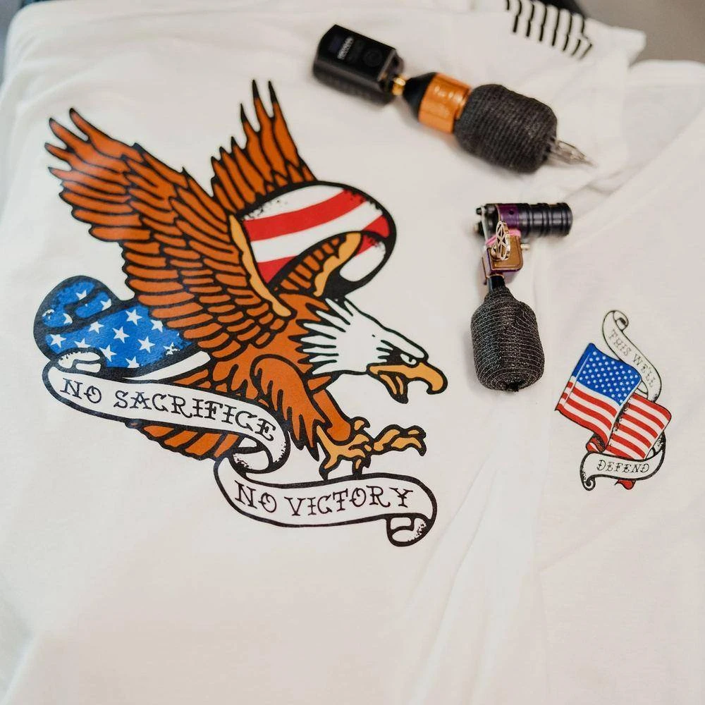 Women's No Sacrifice No Victory V-Neck - White - Image 5