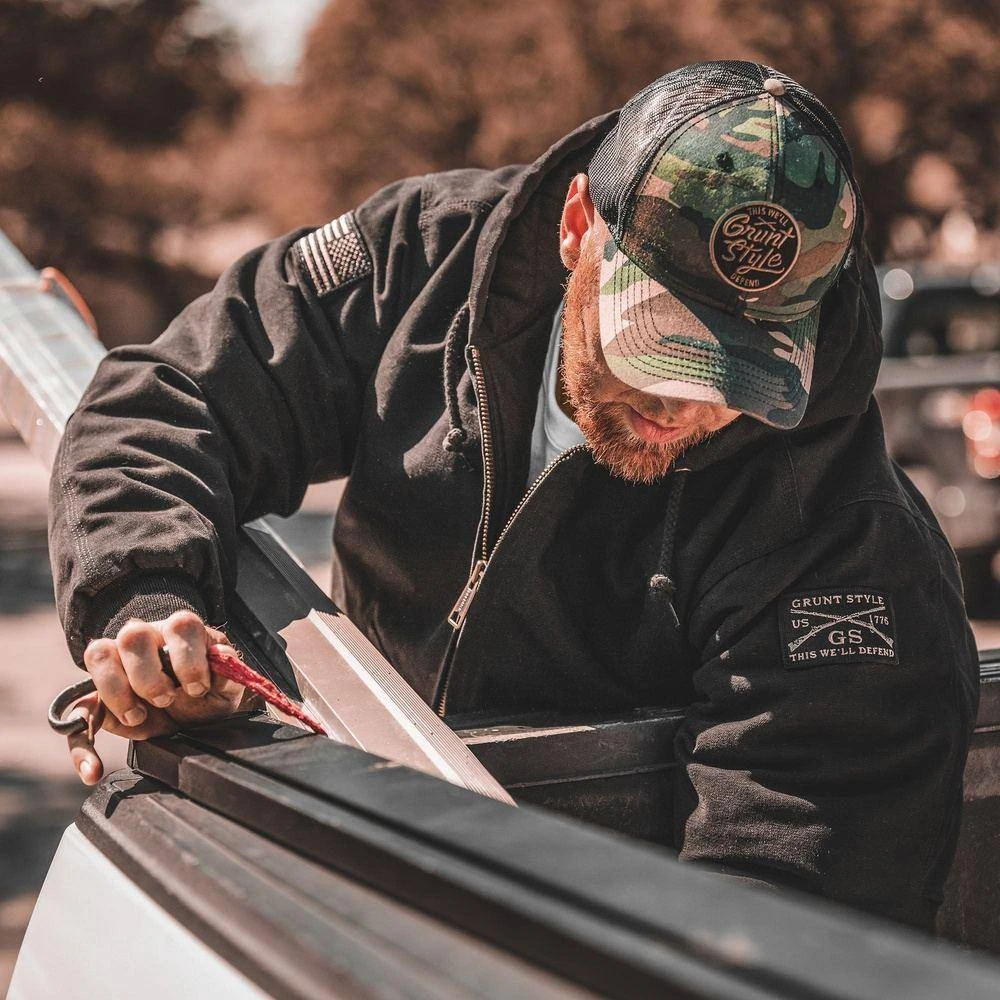 Men's Hooded Field Jacket - Black - Image 3