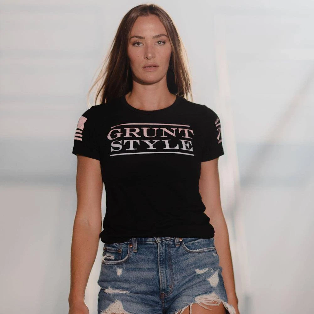 Women's Grunt Style Stacked Logo Ombre T-Shirt - Black - Image 4