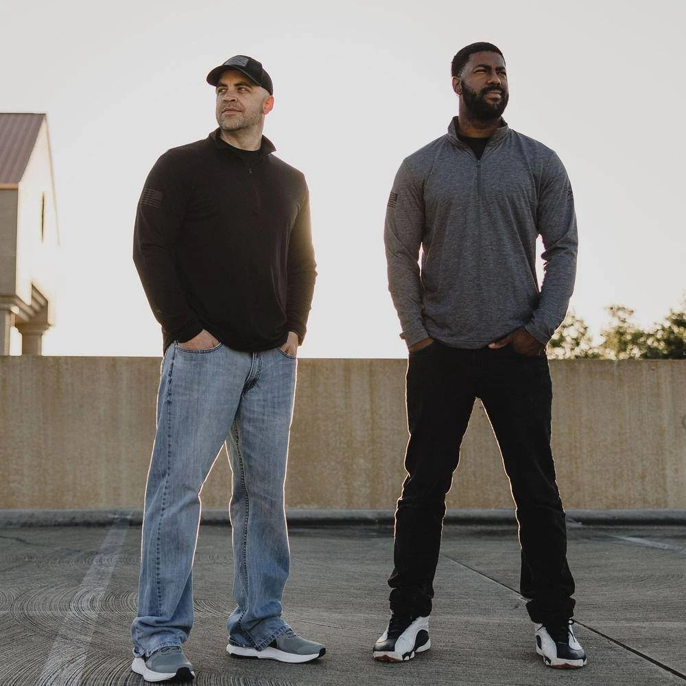 Men's This We'll Defend Triblend 1/4 Zip Pullover - Black - Image 9