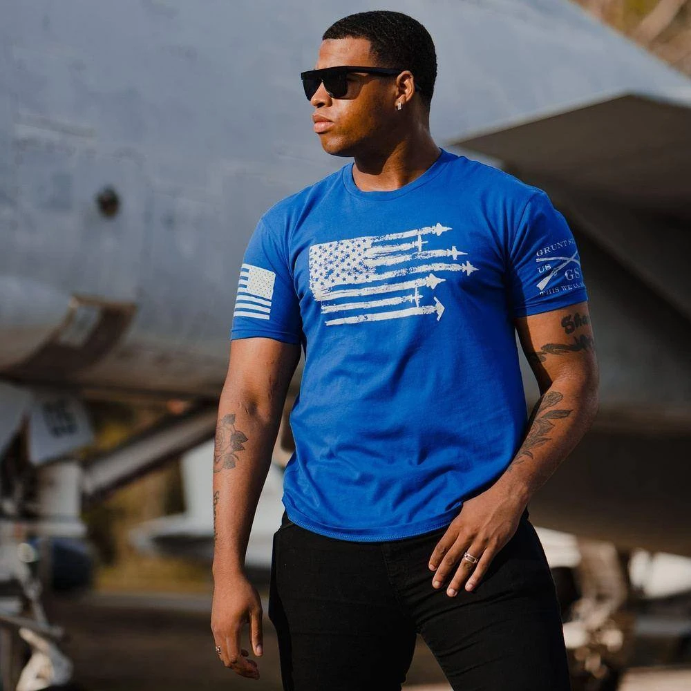 By Air Flag T-Shirt - Blue - Image 2