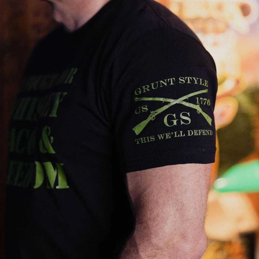 I Fought For Whiskey, Bacon & Freedom T-Shirt - Black - Image 3