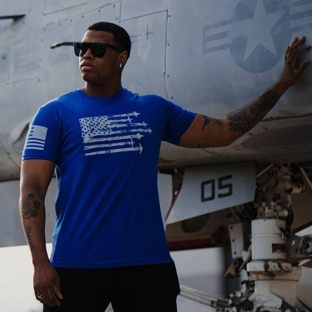 By Air Flag T-Shirt - Blue - Image 3