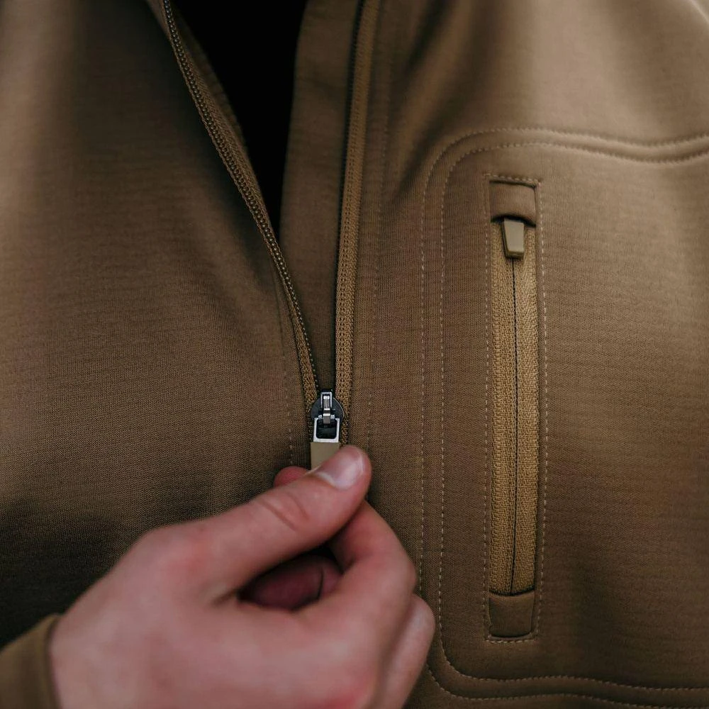 Men's 1/2 Zip Waffle Top - Coyote - Image 6