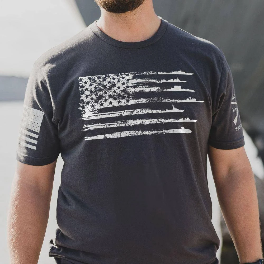 By Sea Flag T-Shirt - Dark Grey - Image 2