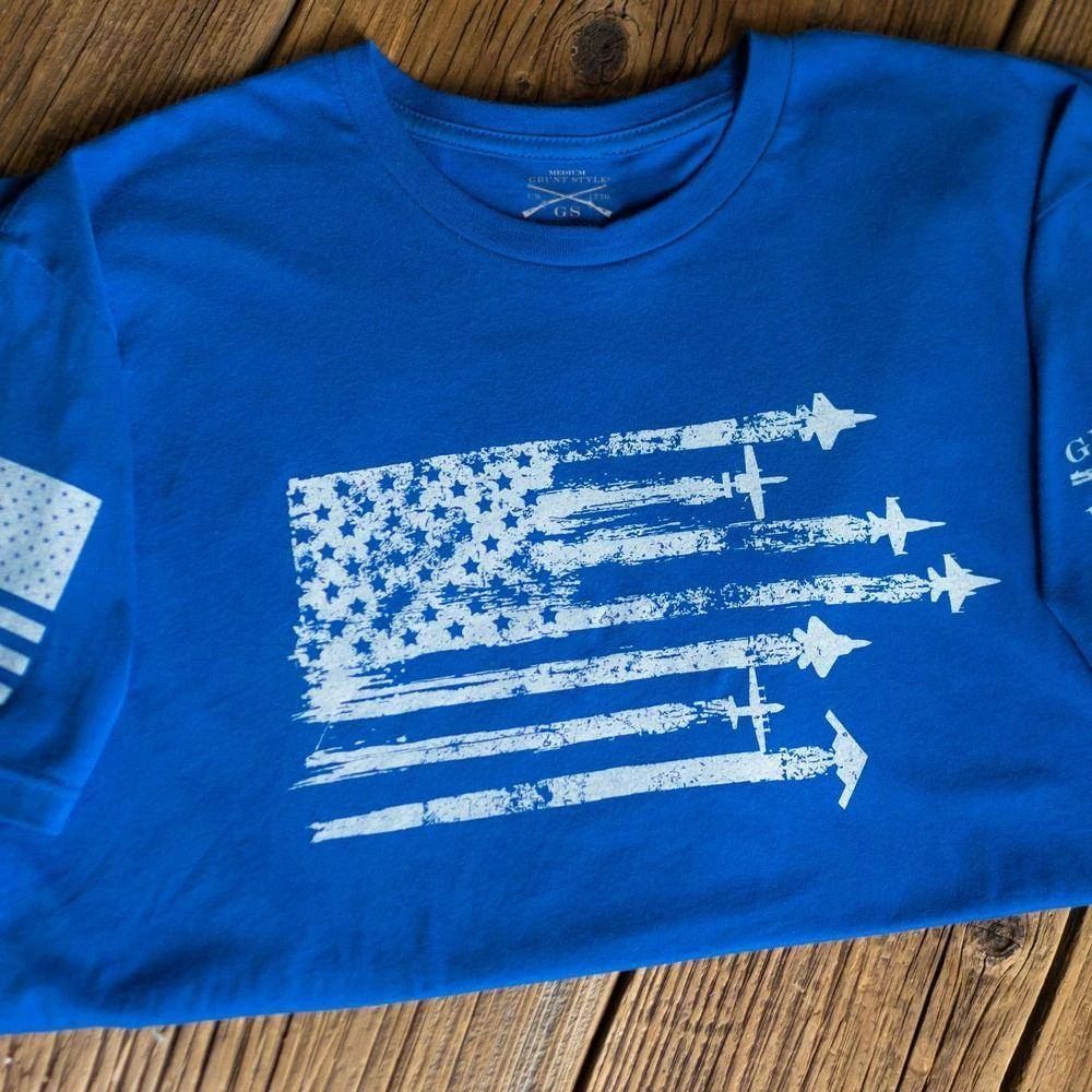 By Air Flag T-Shirt - Blue - Image 4