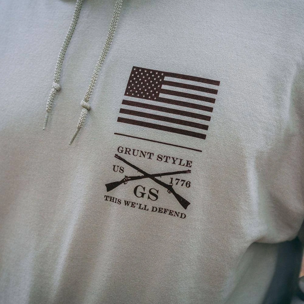 This We'll Defend Sleeve Hoodie - Desert Camo - Image 4