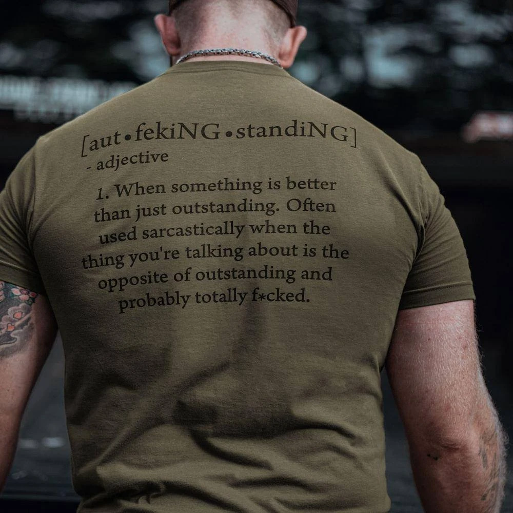 Outf*cking Standing T-Shirt - Military Green - Image 3
