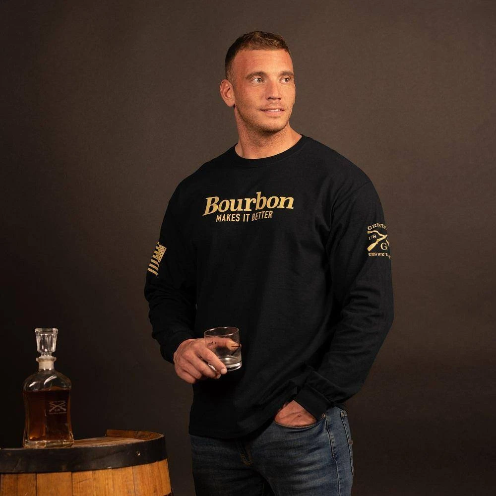 Bourbon Makes It Better Long Sleeve - Black - Image 3