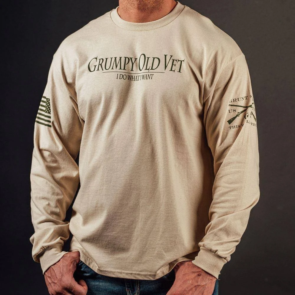 Grumpy Old Vet Long Sleeve - Sand - Image 3