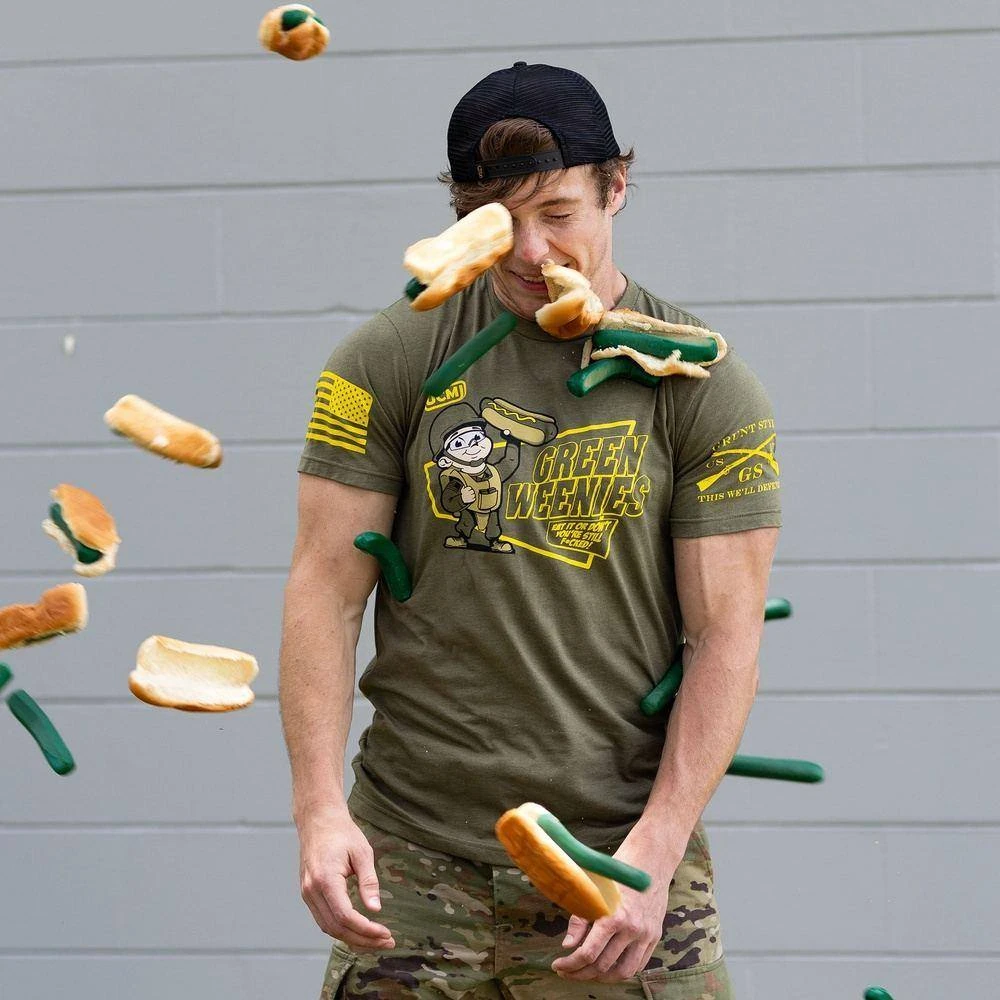 Green Weenies T-Shirt - Military Green - Image 6