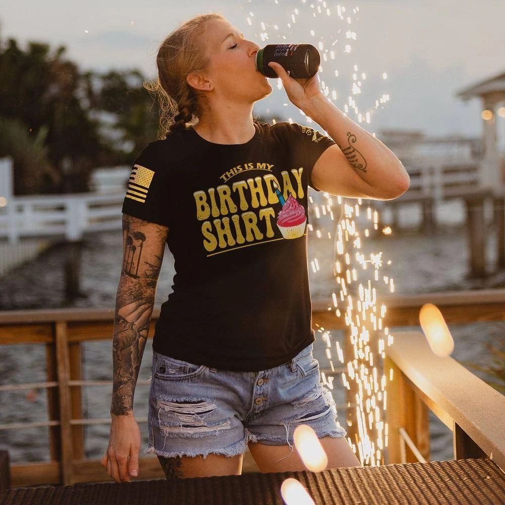 Women's This Is My Birthday Slim Fit T-Shirt - Black - Image 3