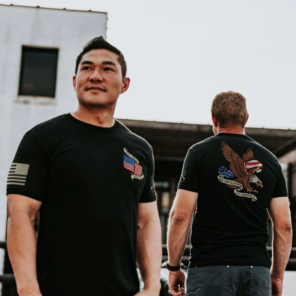 No Sacrifice No Victory T-Shirt - Black - Image 2