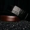Accessories Brown American Flag Leather Belt