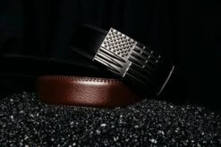 Accessories Brown American Flag Leather Belt