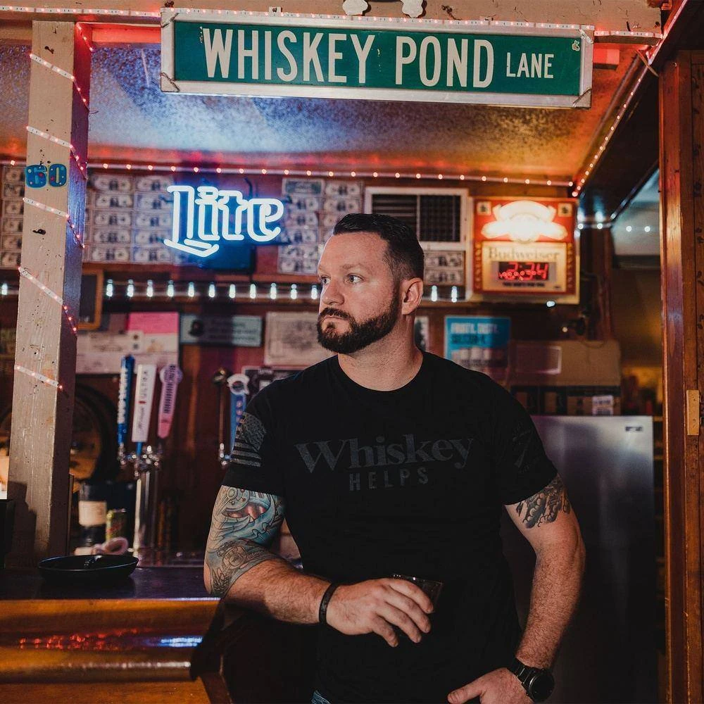 Whiskey Helps™ T-Shirt - Black - Image 3