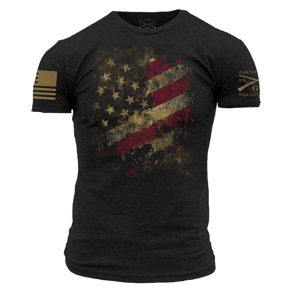 Worn Flag 2.0 T-Shirt - Black