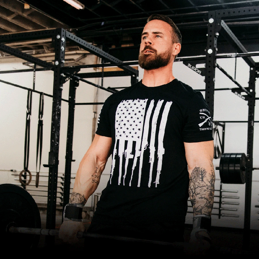 Rifle Flag T-Shirt - Black - Image 3