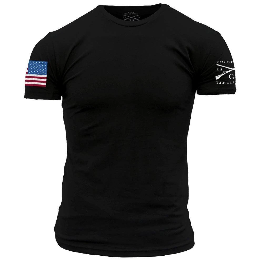 Full Color Flag Basic T-Shirt - Black