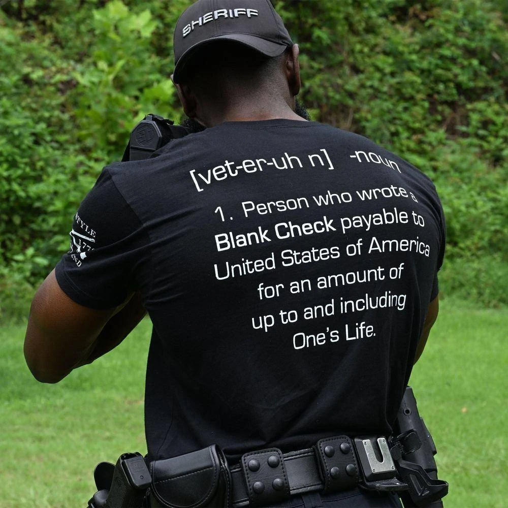 Blank Check Veteran T-Shirt - Black - Image 3