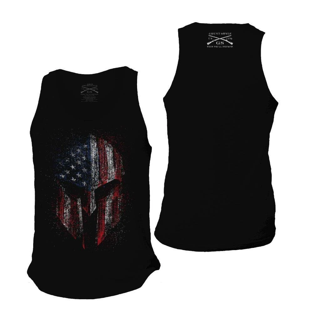 Men's American Spartan Tank - Black - Image 2