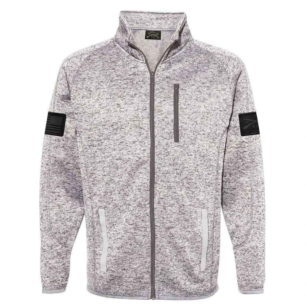 Men's Sweater Jacket - Heather Grey - Image 9