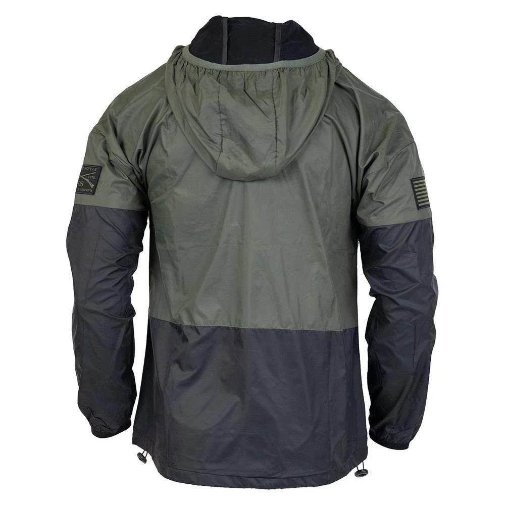 Grunt Style Windbreaker - Black & Olive - Image 9