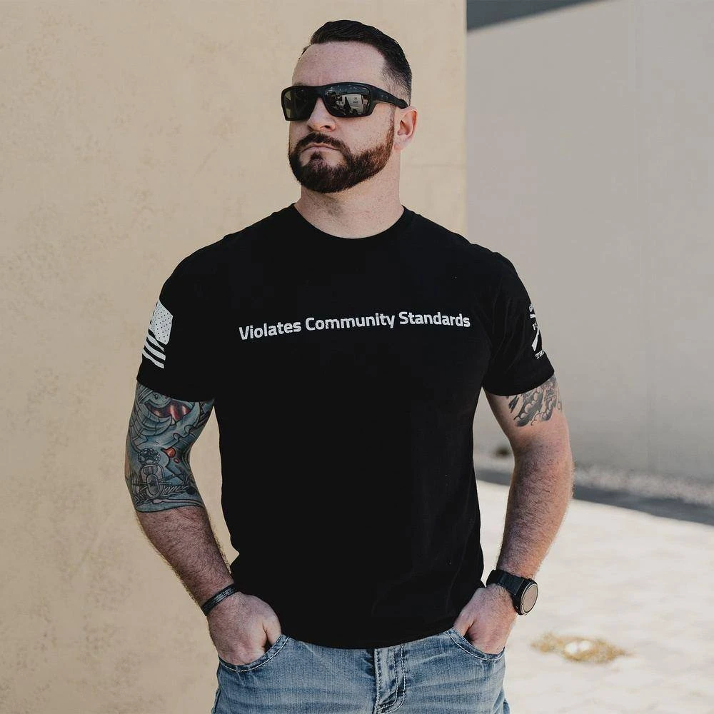Violates Community Standards T-Shirt - Black - Image 2
