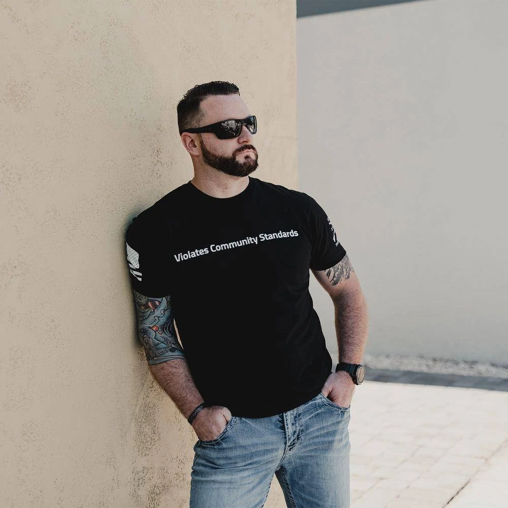 Violates Community Standards T-Shirt - Black - Image 3