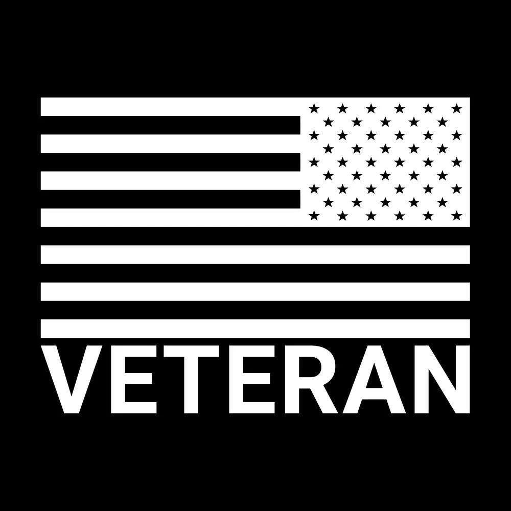 Veteran Flag T-Shirt - Black - Image 3