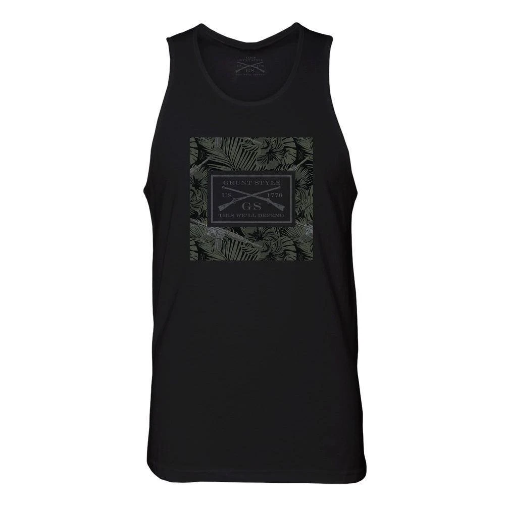 Men's Death Flower Logo Tank - Black