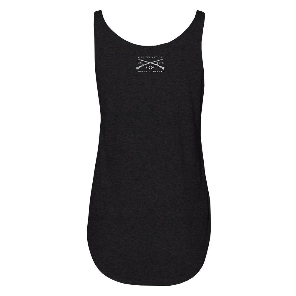 Women's Love Of Country Flowy Tank - Black - Image 7