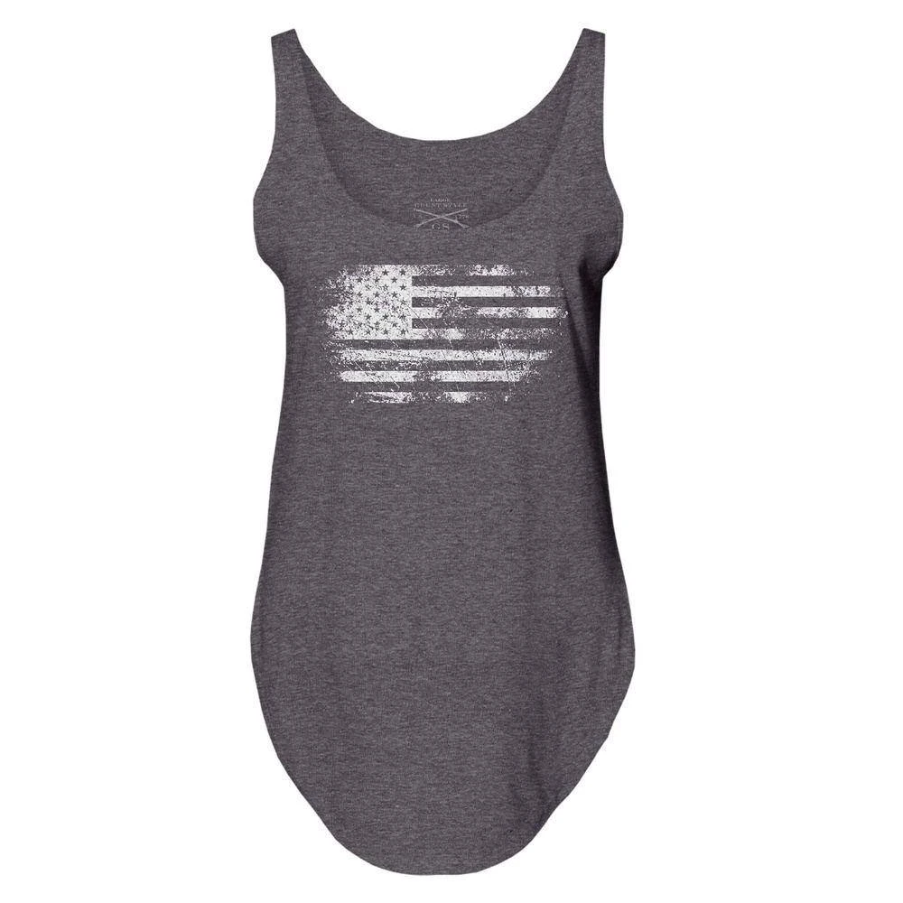 Women's Vintage American Flowy Tank - Charcoal - Image 7