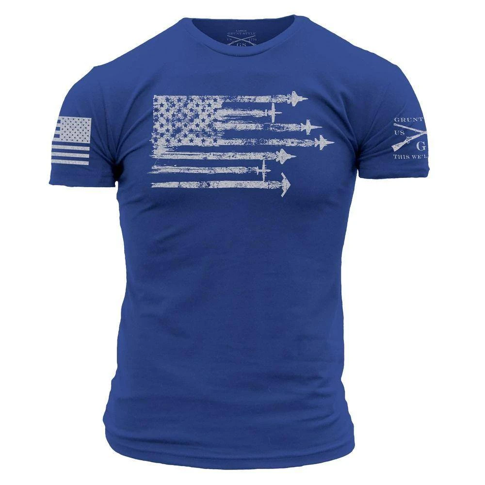 By Air Flag T-Shirt - Blue
