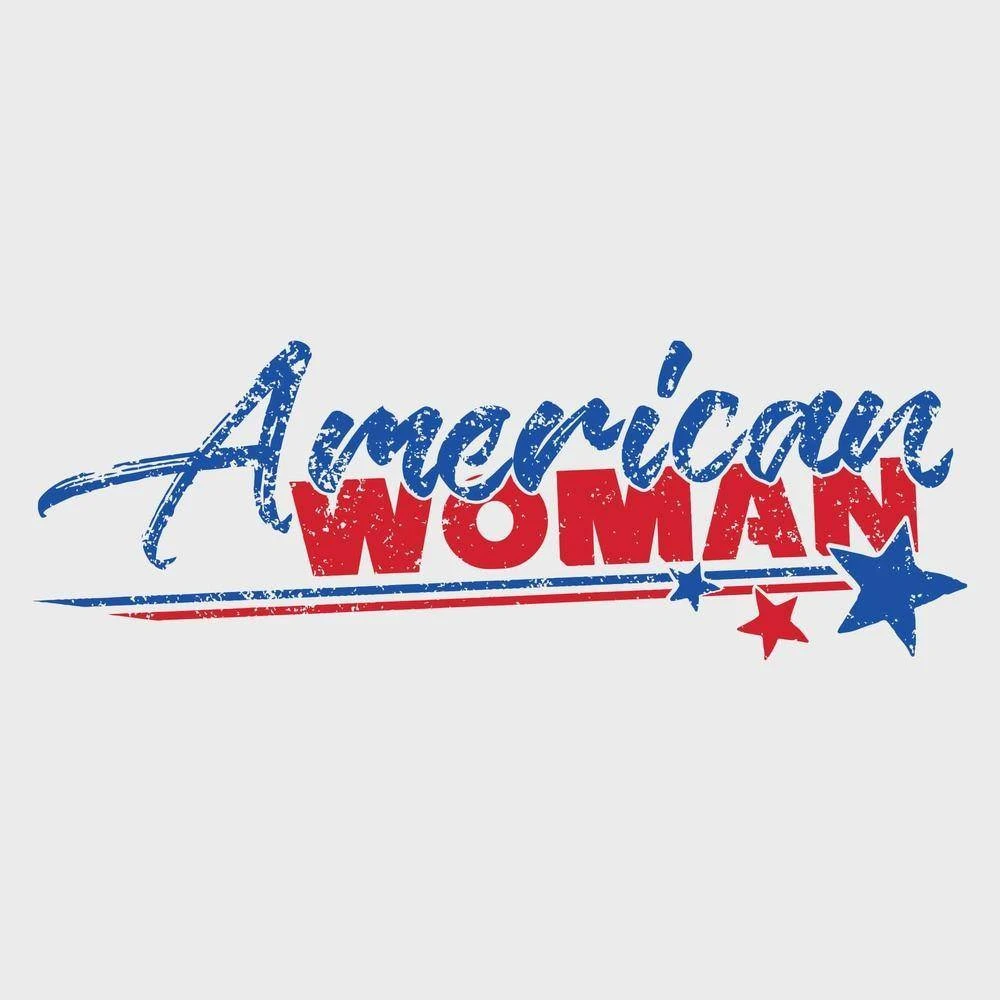 Women's American Woman V-Neck - White - Image 4