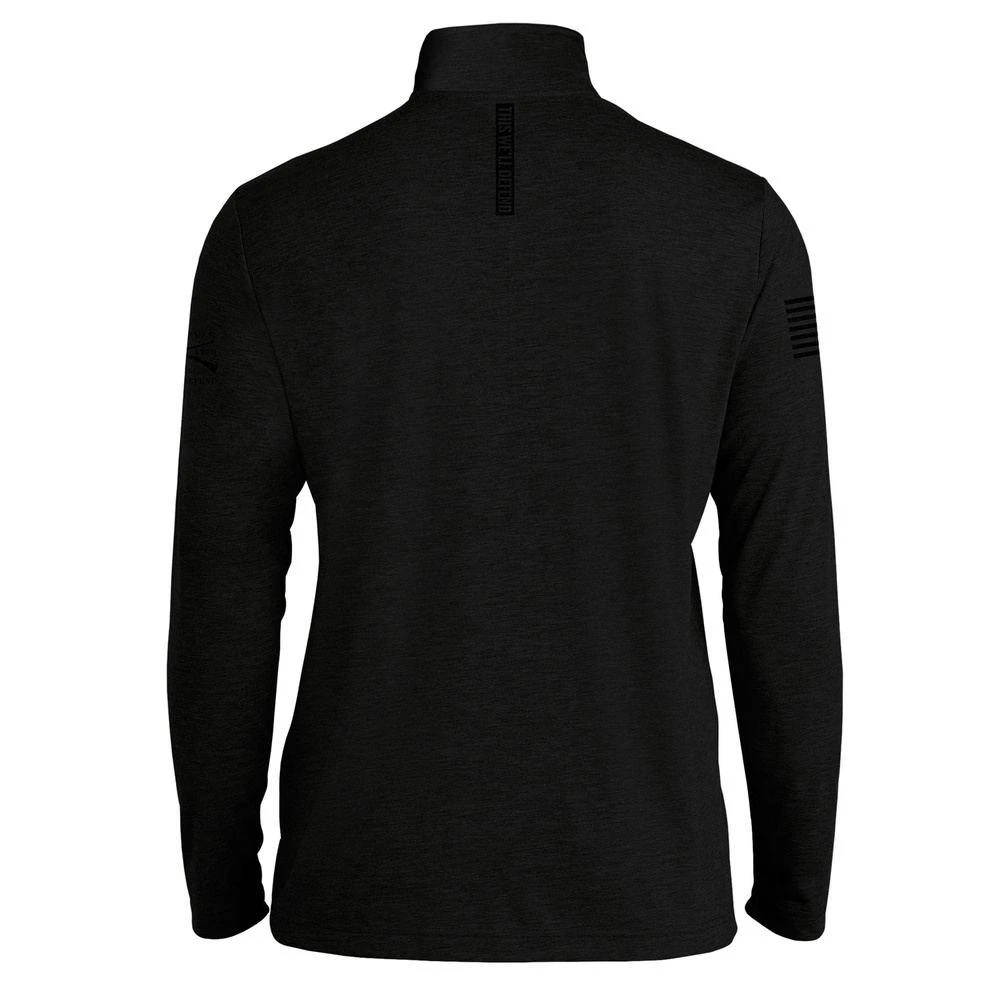 Men's This We'll Defend Triblend 1/4 Zip Pullover - Black - Image 5