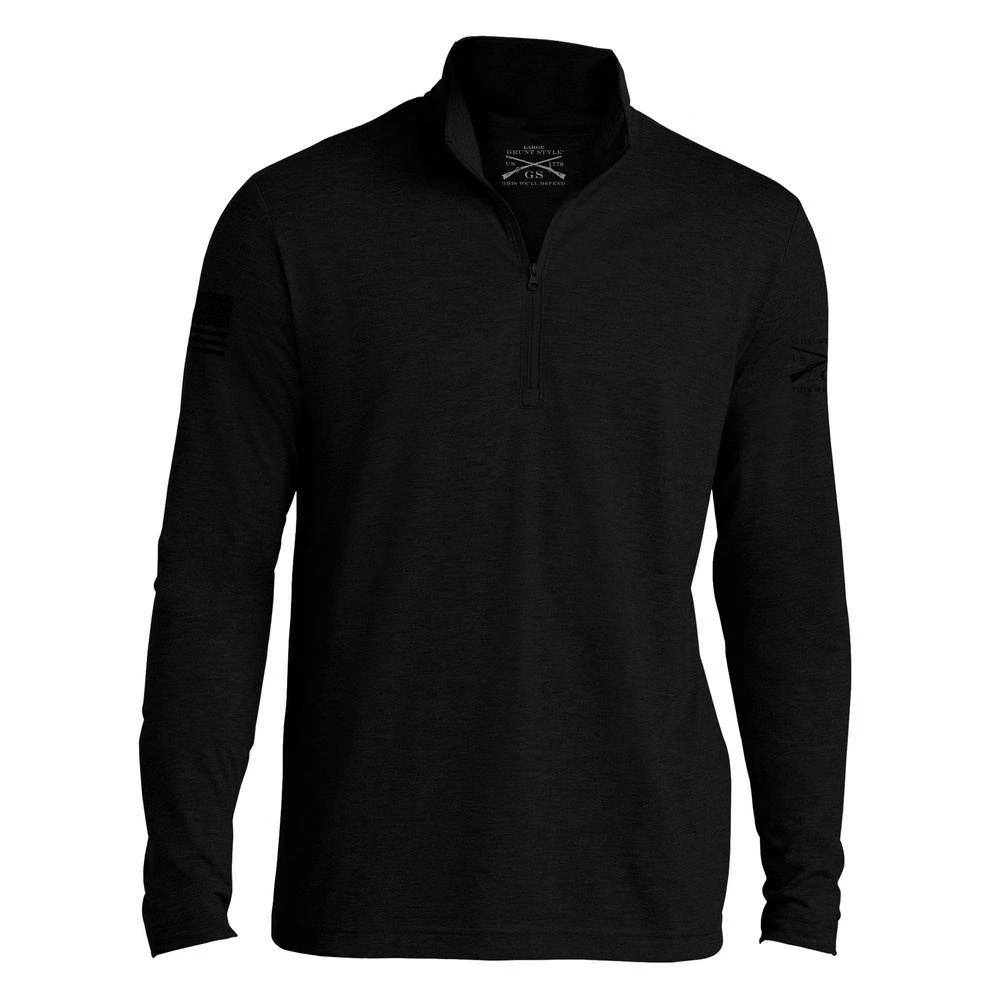 Men's This We'll Defend Triblend 1/4 Zip Pullover - Black - Image 4