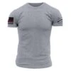 Red Line Flag T-Shirt - Dark Heather Grey