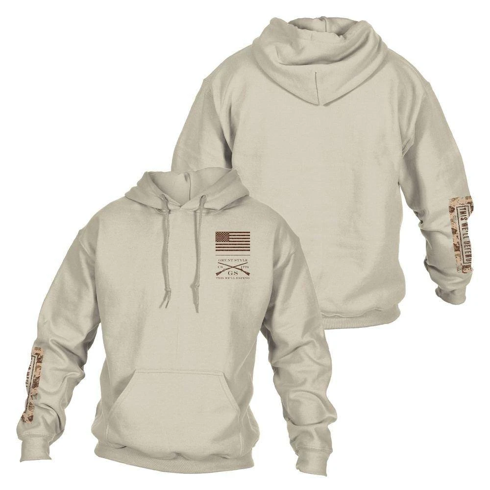 This We'll Defend Sleeve Hoodie - Desert Camo