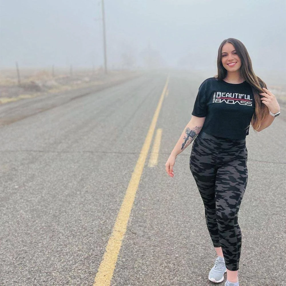 Women's Beautiful Badass Cropped T-Shirt - Black - Image 8