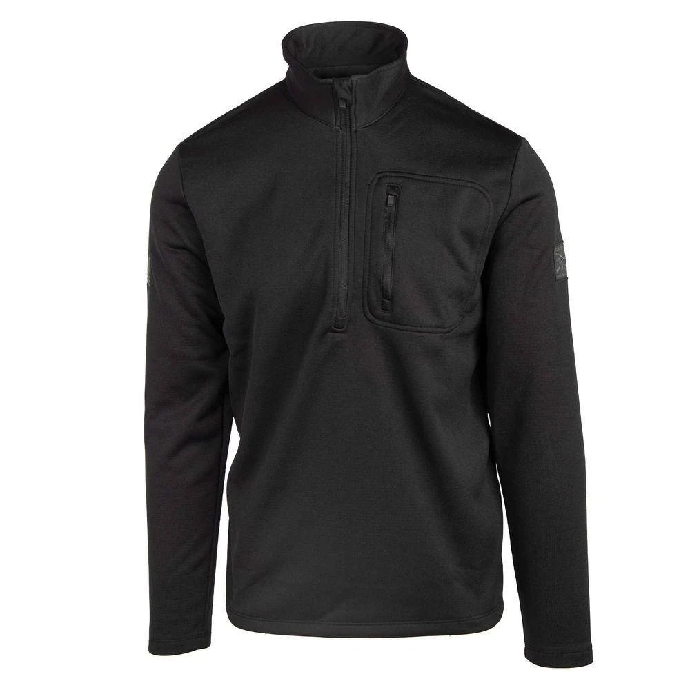 Men's 1/2 Zip Waffle Top - Black - Image 9