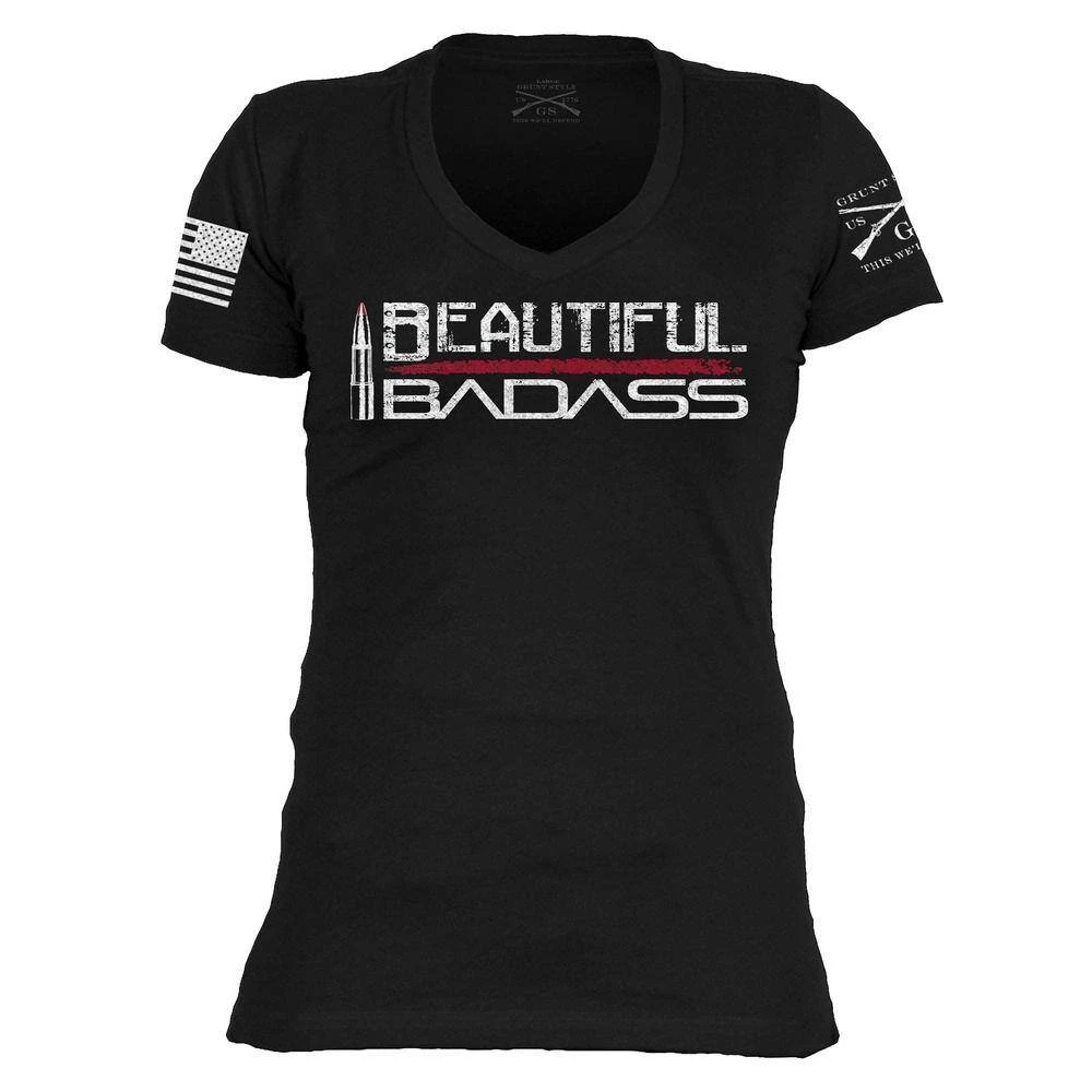 Women's Beautiful Badass V-Neck - Black - Image 2