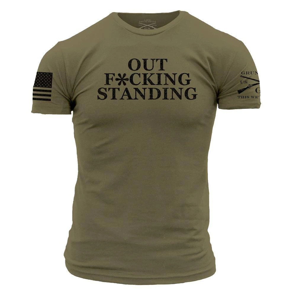 Outf*cking Standing T-Shirt - Military Green - Image 6