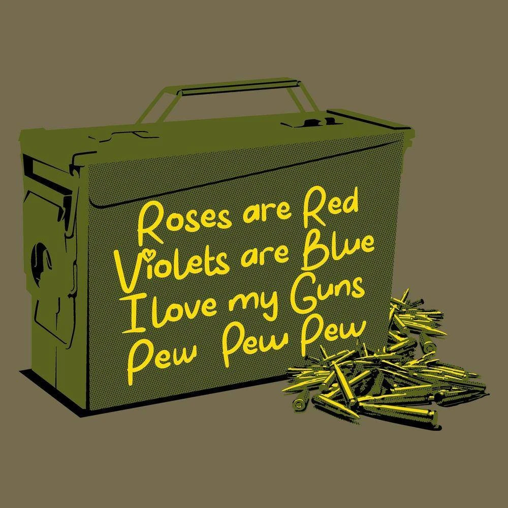 Women's Love Guns Poem V-Neck - Military Green - Image 4