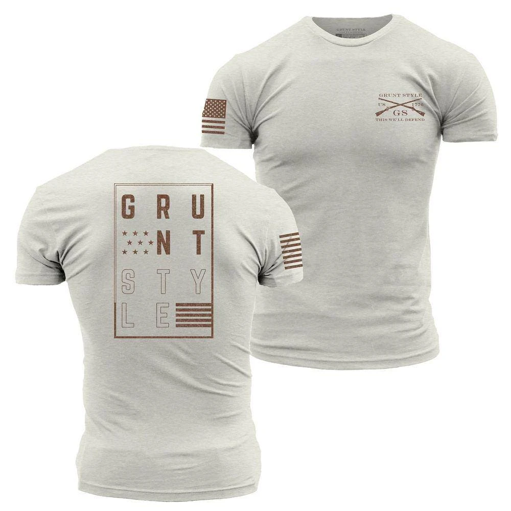 Stars And Stripes Logo T-Shirt - Sand